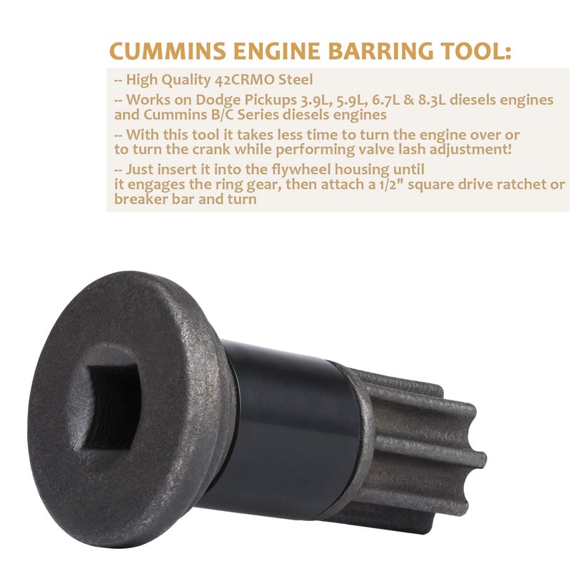 Yoursme Fuel Injection Pump Gear Puller Tool & Engine Barring/Rotating Tool for Dodge Cummins 5.9L/6.7L - Image 4